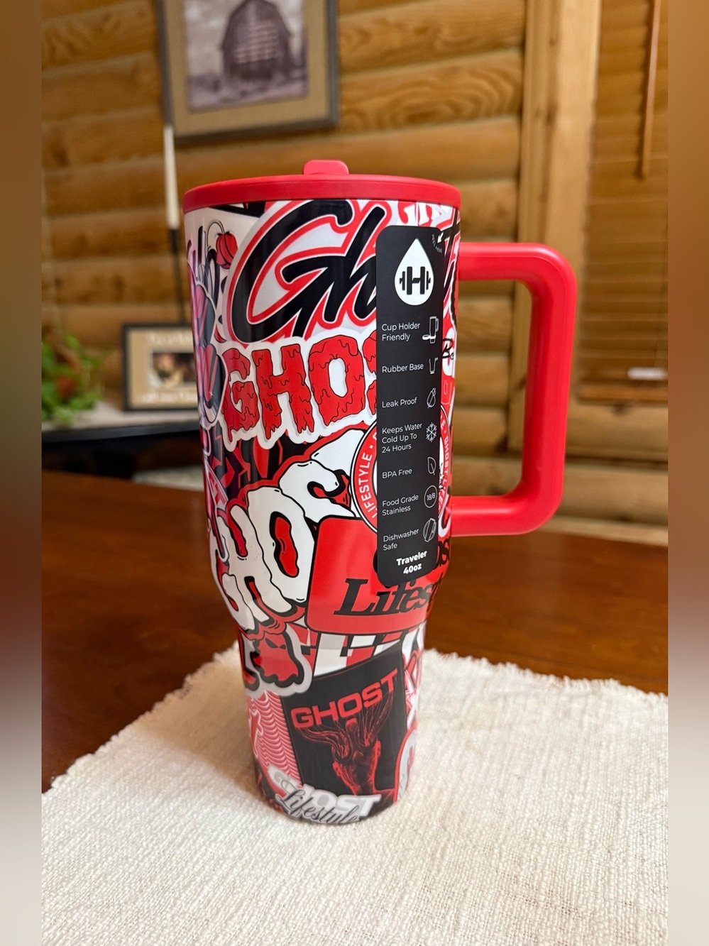 GHOST INFRARED HydroJug 40oz Traveler Straw Tumbler